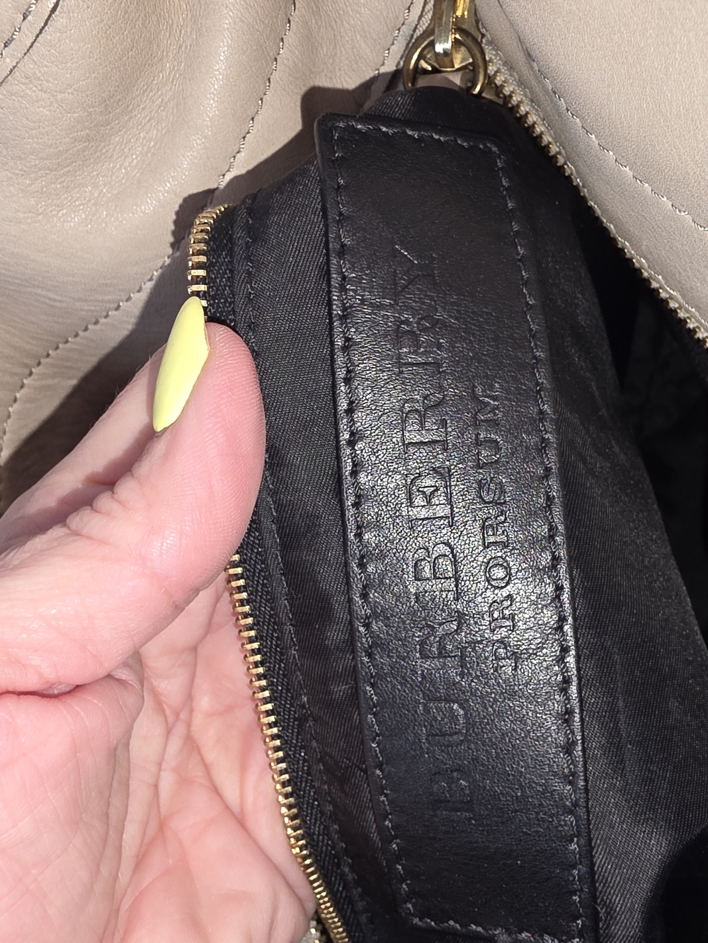 Burberry Beige and Gray Plaid Shoulder Bag with Stud Trim - Picture 8 of 17